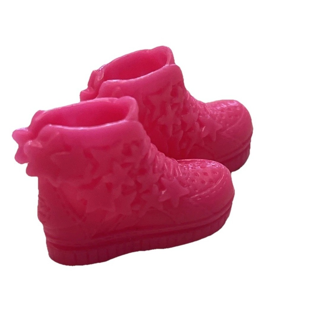Barbie Fashionistas Chelsea Hot Pink Star High Top Sneakers- Arched Feet